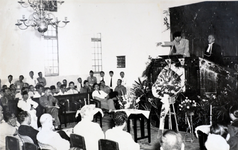 GMIM 9 Z.E. President Soekarno spreekt in de Sionskerk te Tomohon, 1957.,